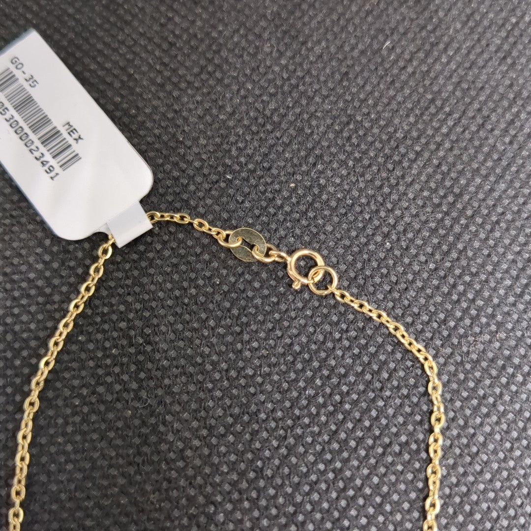 PULSERA TEJIDO ESPECIAL CON FIGURA CORAZON CON ESMALTE AZUL 14K 18 CM 1.9 GR (NUEVO)