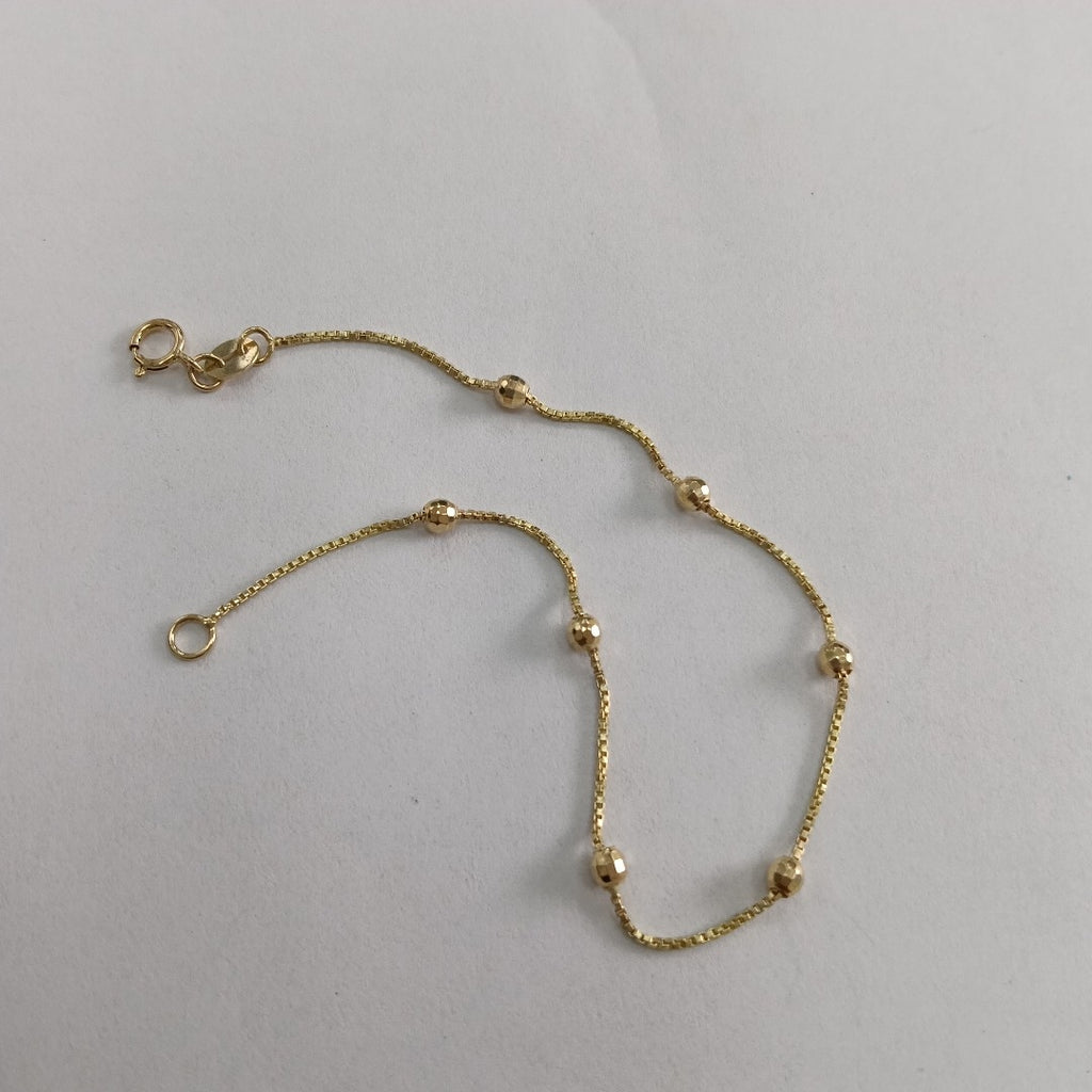 PULSERA ESPECIAL CON BOLITAS 14K 18 CM 1.4 GR (NUEVO)