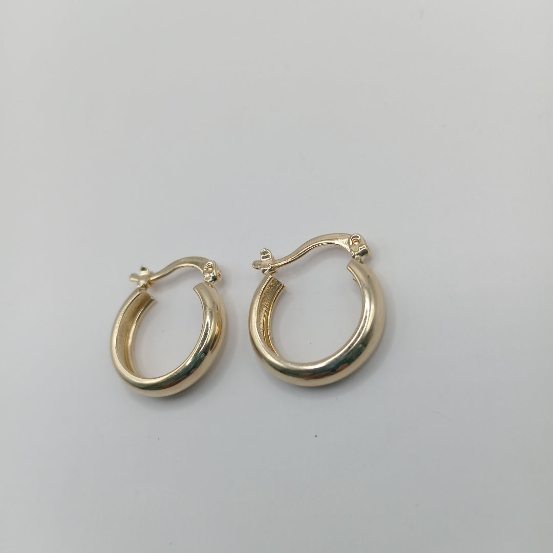 ARETES TEJIDO ARRACADAS LISAS 14K 2.2 GR (NUEVO)