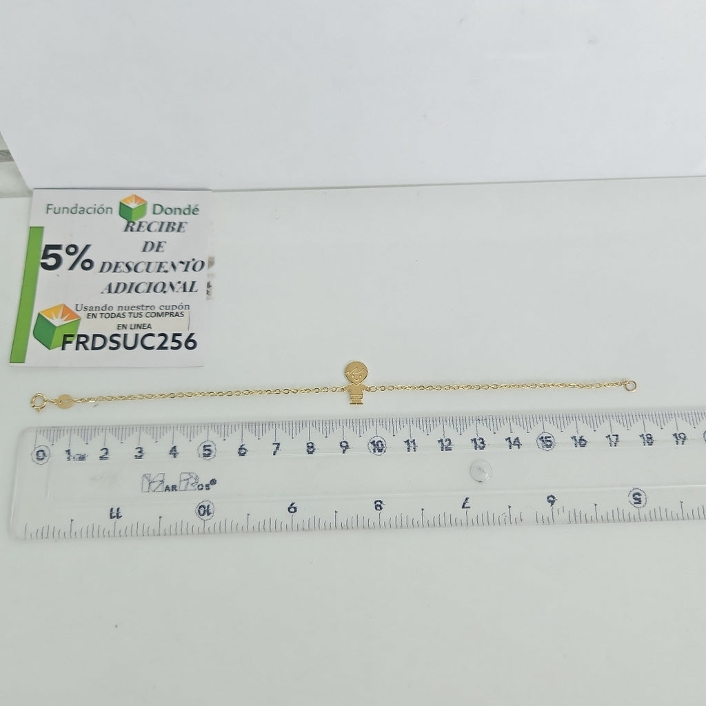 PULSERA TEJIDO ESPECIAL FIG NIÑO 14K 18 CM 1.5 GR (NUEVO)