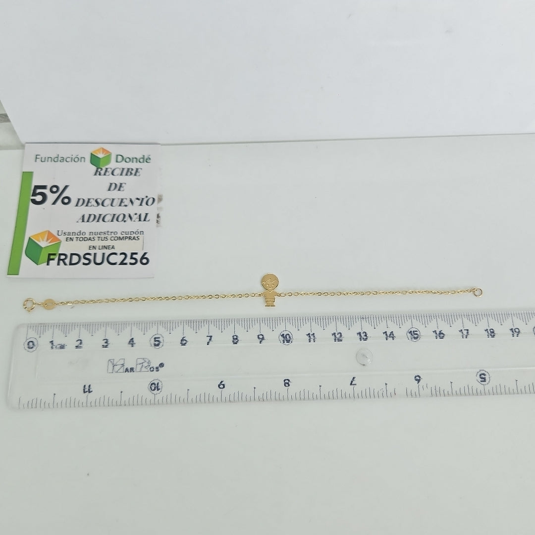 PULSERA TEJIDO ESPECIAL FIG NIÑO 14K 18 CM 1.5 GR (NUEVO)