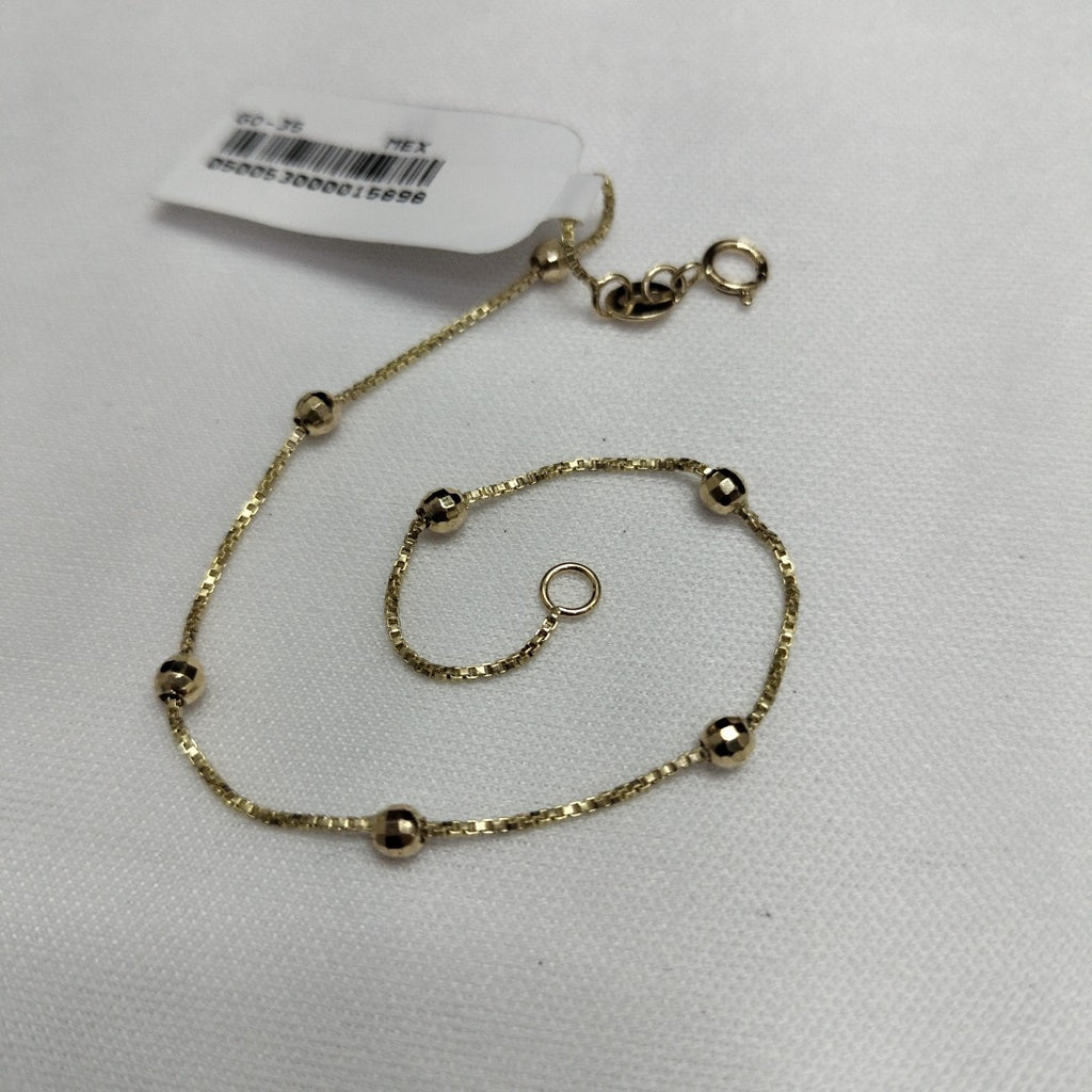 PULSERA ESPECIAL CON BOLITAS 14K 18 CM 1.4 GR (NUEVO)