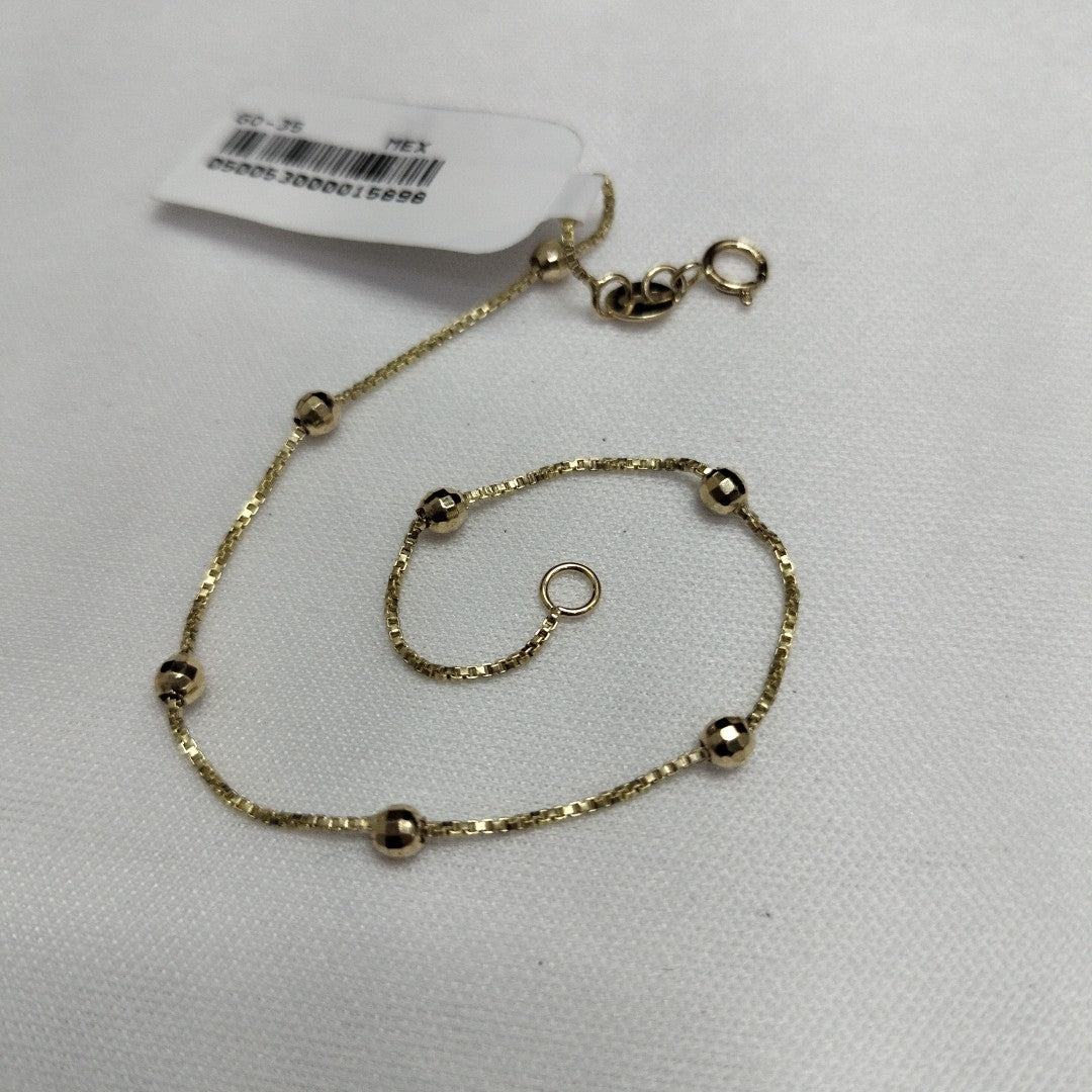 PULSERA ESPECIAL CON BOLITAS 14K 18 CM 1.4 GR (NUEVO)