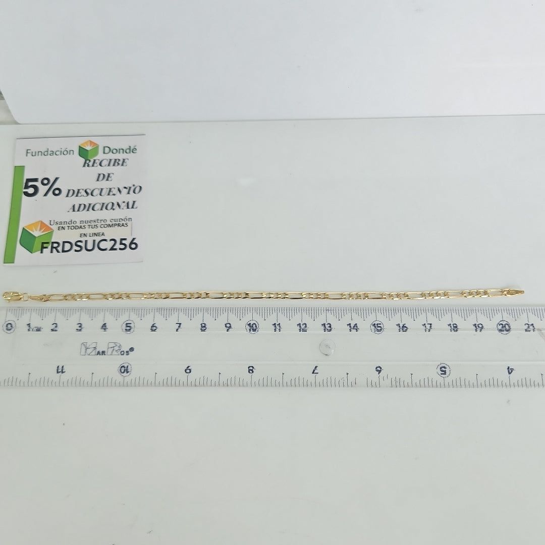 PULSERA TEJIDO 3X1 14K 21 CM 3 GR (NUEVO)