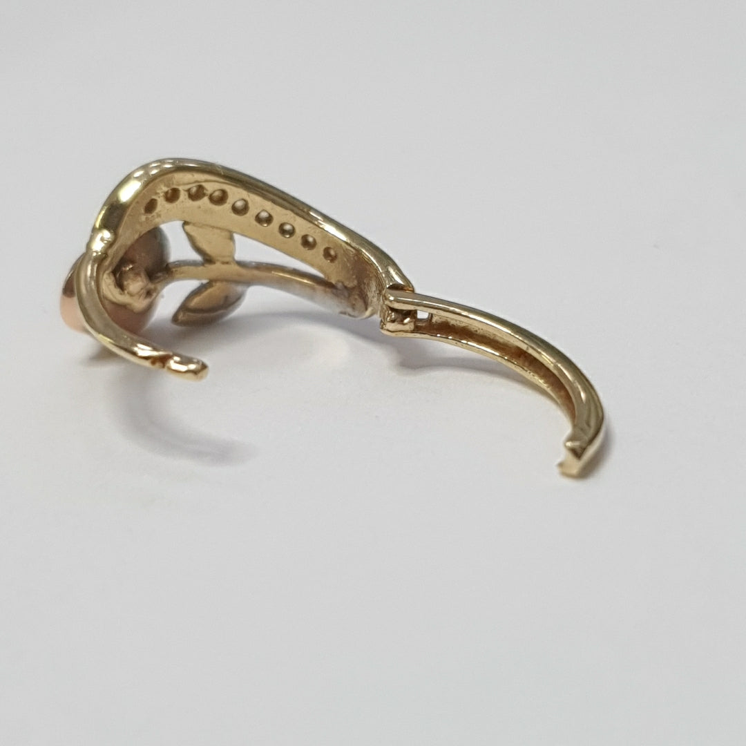ARETES PAR ORO COMBINADO 14 K 2,10 GRMS (SEMINUEVO)