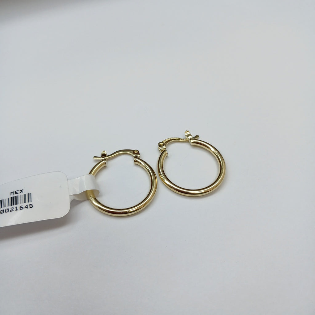 ARETES TEJIDO ARRACADAS LISAS 14K 1.1 GR (NUEVO)