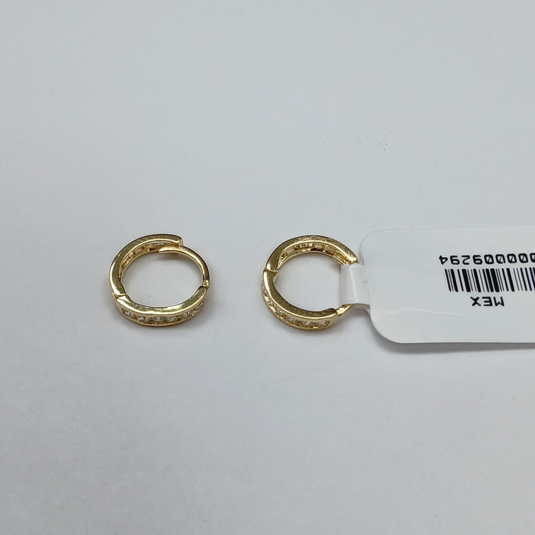 ARETES HUGGIES C CIRCONIA 14K 1.1 GR (NUEVO)