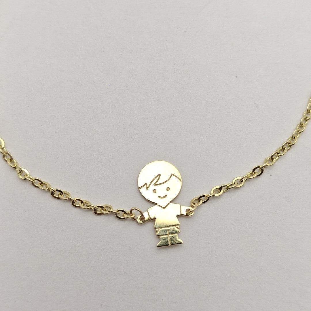 PULSERA TEJIDO ESPECIAL FIG NIÑO 14K 18 CM 1.4 GR (NUEVO)