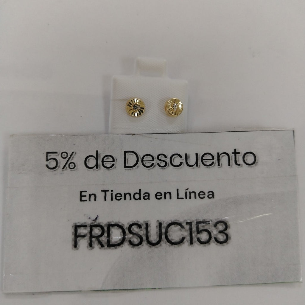 BROQUELES BROQUEL FIG BOTON C CIRCONIA 14K 0.2916 GR (NUEVO)
