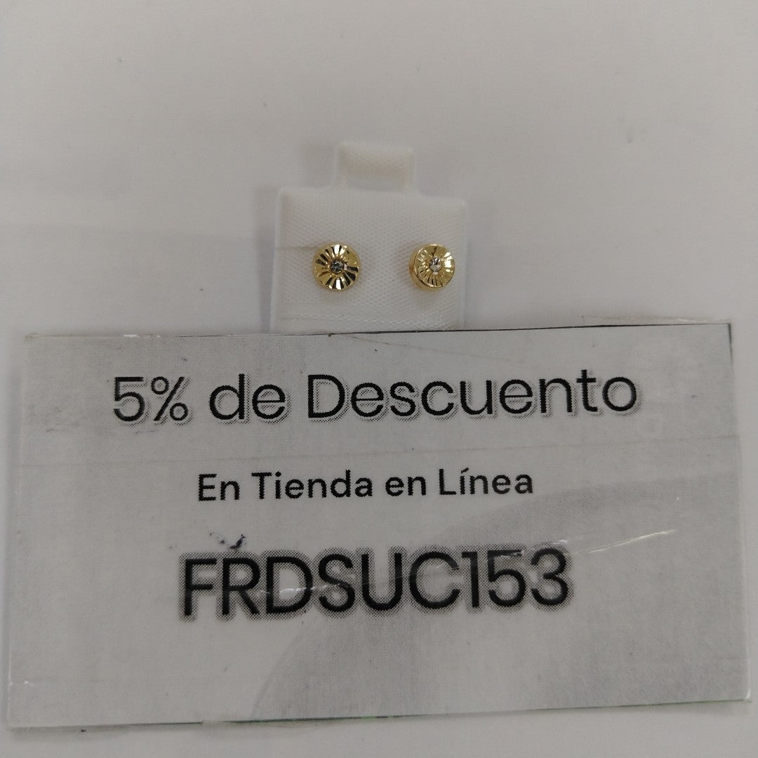 BROQUELES BROQUEL FIG BOTON C CIRCONIA 14K 0.2916 GR (NUEVO)