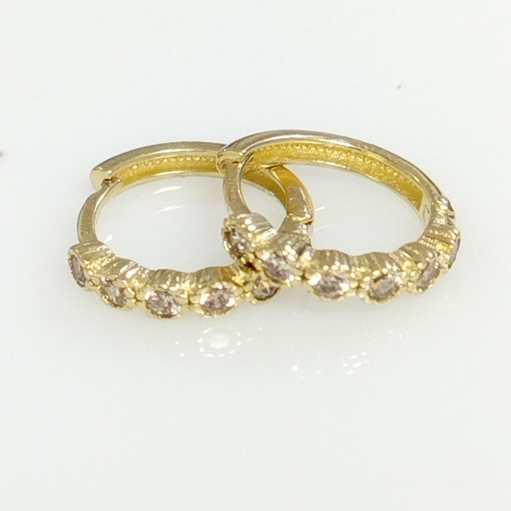 ARETES ARRACADA C CIRCONIAS 14K 2 GR (NUEVO)