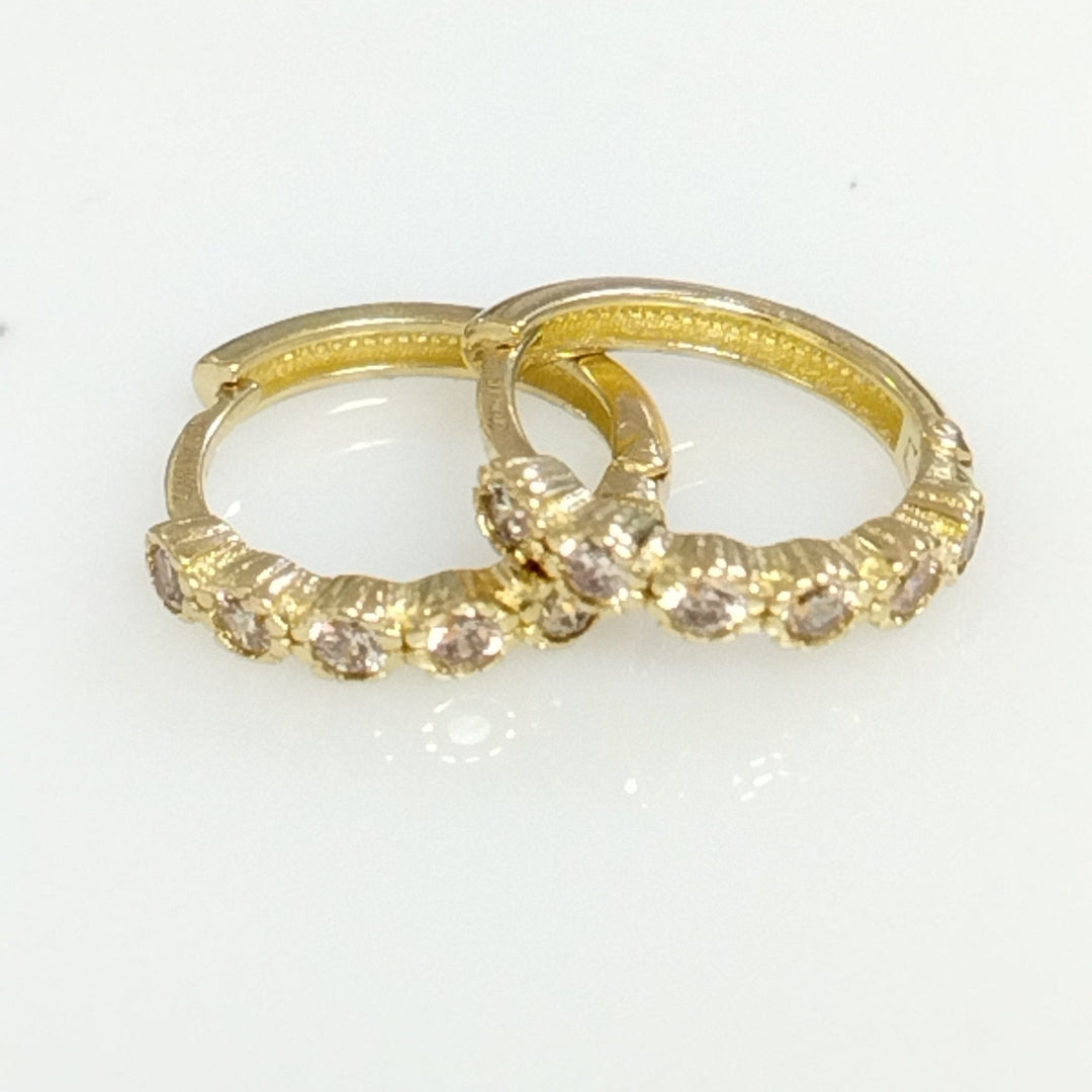 ARETES ARRACADA C CIRCONIAS 14K 2 GR (NUEVO)