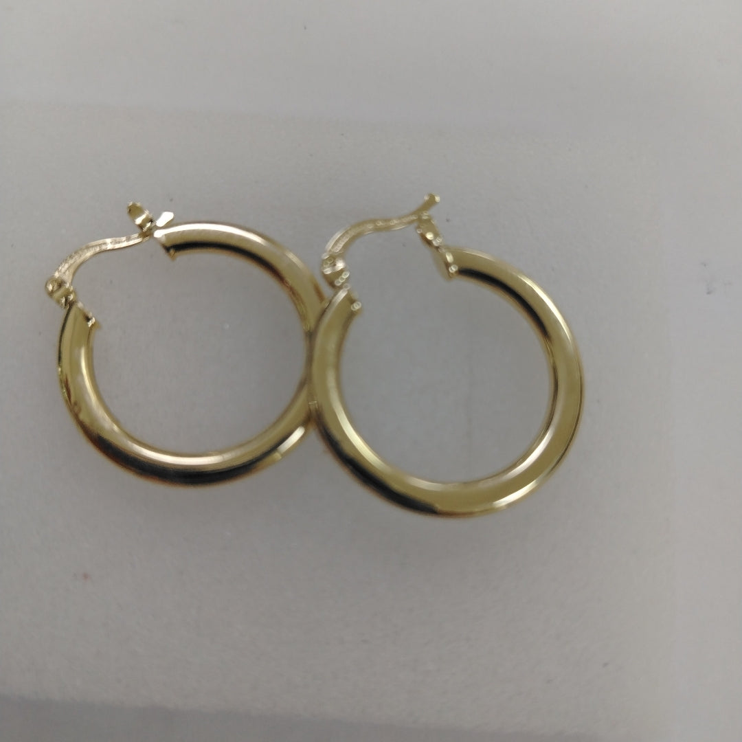 ARETES TEJIDO ARRACADA LISA 14K 2.1 GR (NUEVO)