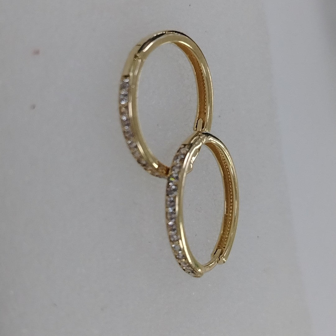 ARETES ARRACADAS C CIRCONIAS 14K 2 GR (NUEVO)