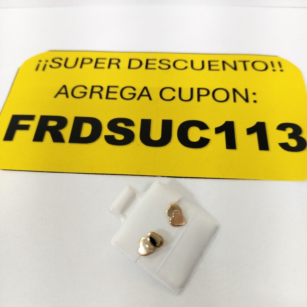 BROQUELES BROQUEL CORAZON DOBLE 14K 0.2171 GR (NUEVO)