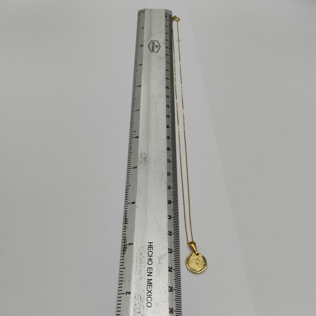CADENA,MEDALLA RELIGIOSA ORO 14 K 1,70 GRMS (SEMINUEVO)