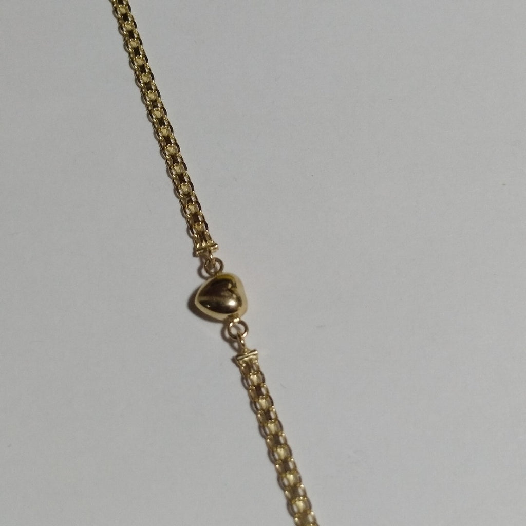 PULSERA ESPECIAL C CORAZON 14K 18 CM 2.7 GR (NUEVO)