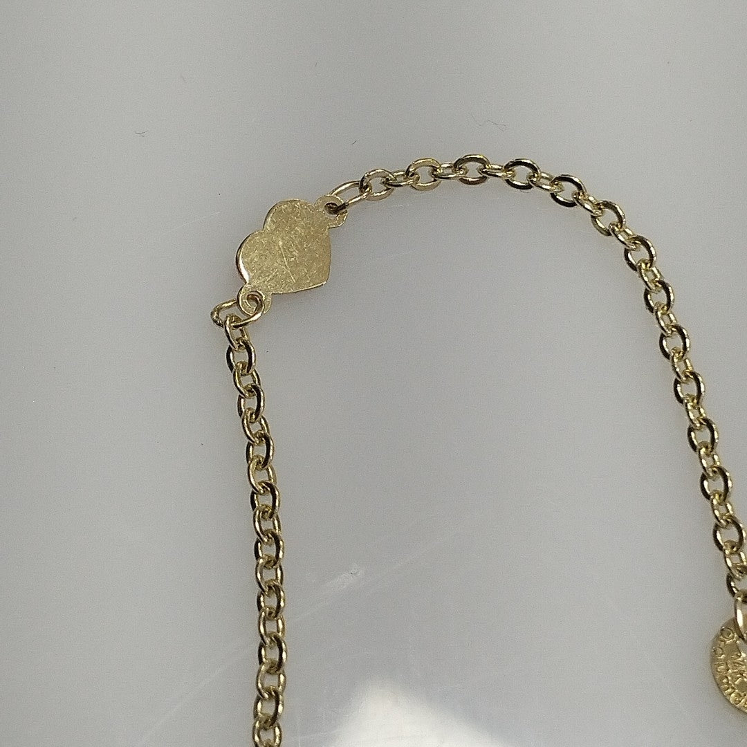 PULSERA TEJIDO ESPECIAL FIG CORAZONES 14K 18 CM 1.3 GR (NUEVO)