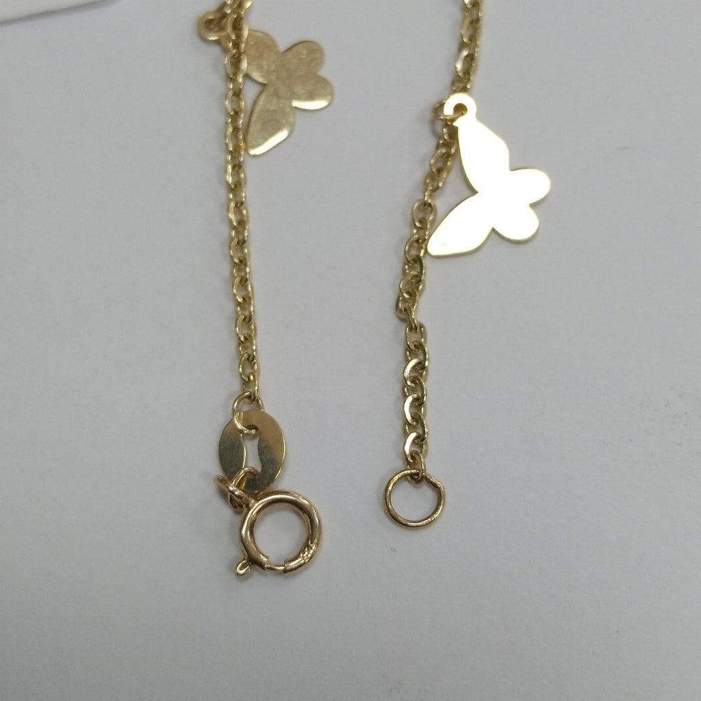PULSERA ESPECIAL CON MARIPOSAS 14K 18 CM 2.1 GR (NUEVO)