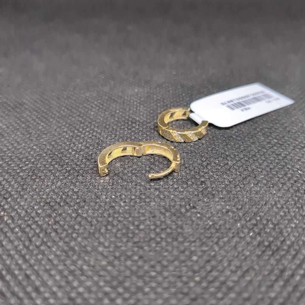 ARETES HUGGIES CON CIRCONIAS 14K 2.3 GR (NUEVO)