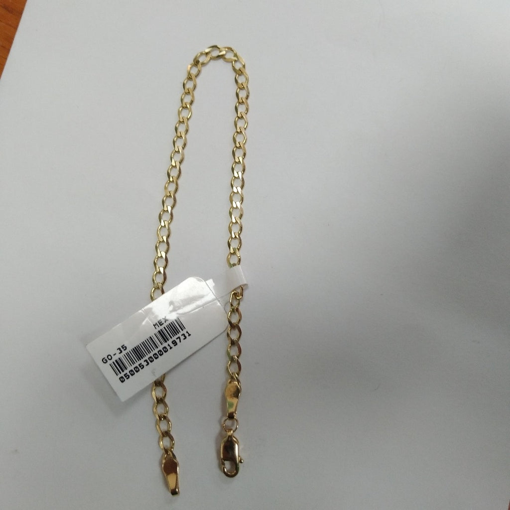 PULSERA TEJIDO BARBADA 14K 21 CM 3.8 GR (NUEVO)