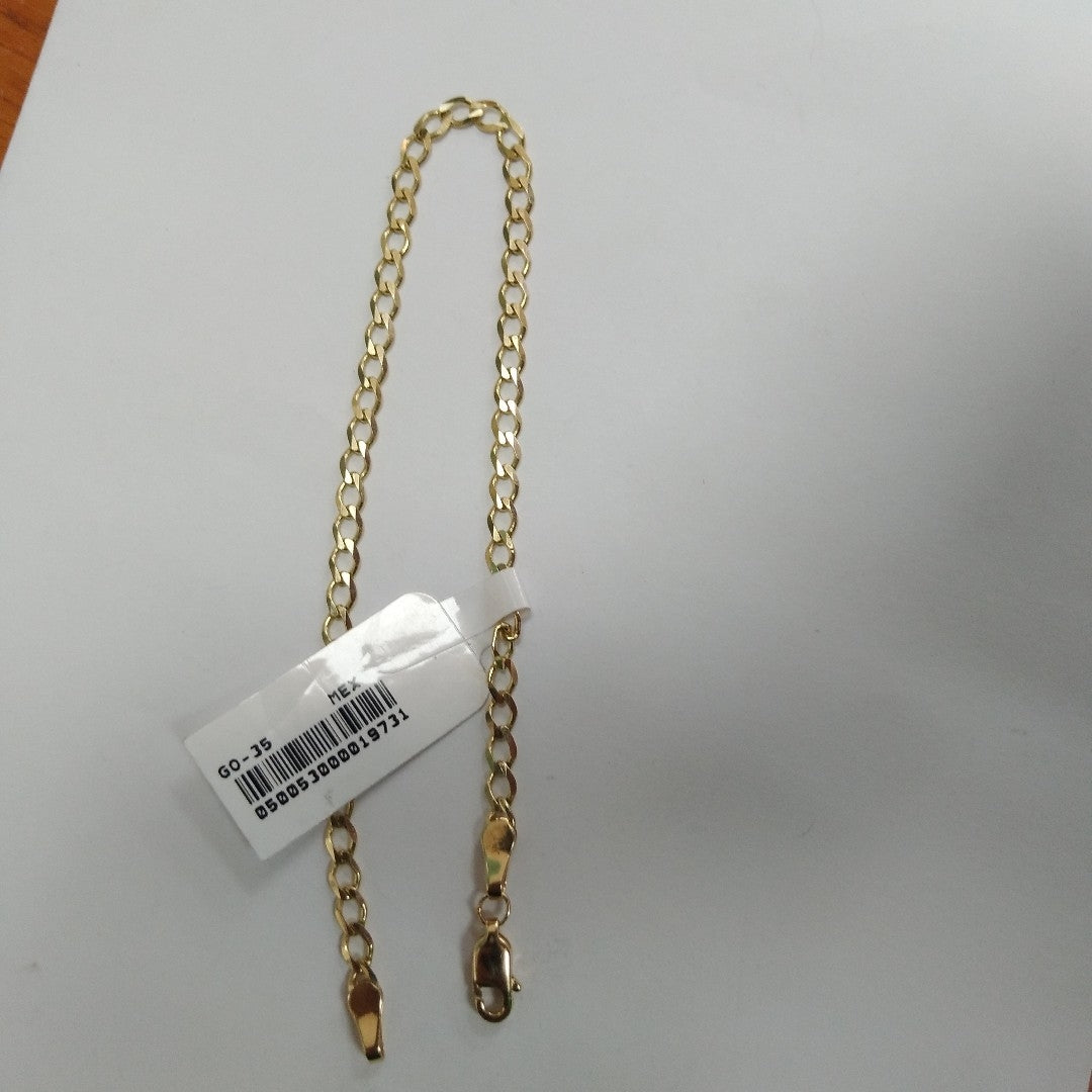 PULSERA TEJIDO BARBADA 14K 21 CM 3.8 GR (NUEVO)