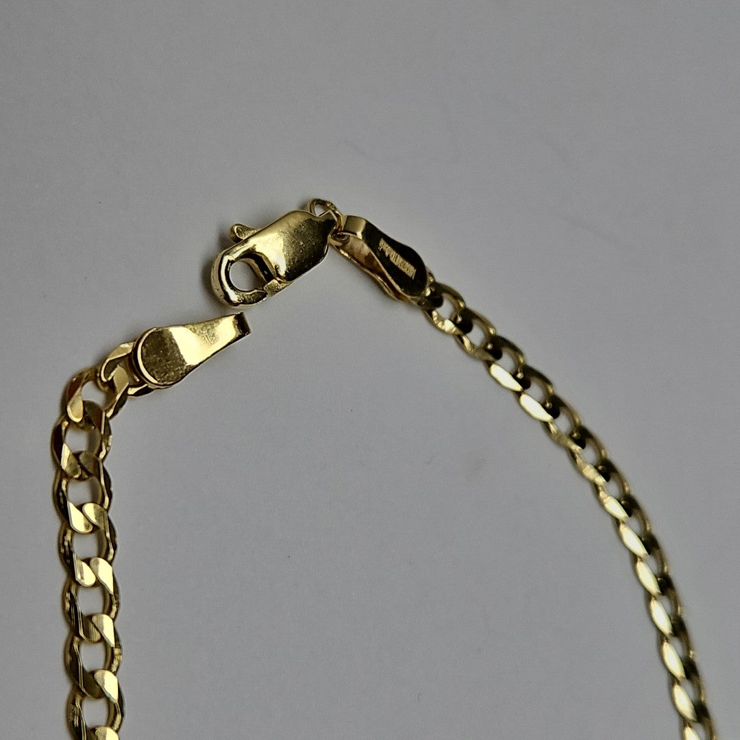 PULSERA TEJIDO BARBADA 14K 18 CM 3.2 GR (NUEVO)