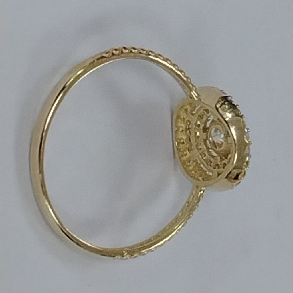 ANILLO ANILLITO C CIRCONIAS 14K 8.5 TALLA 1.9 GR (NUEVO)