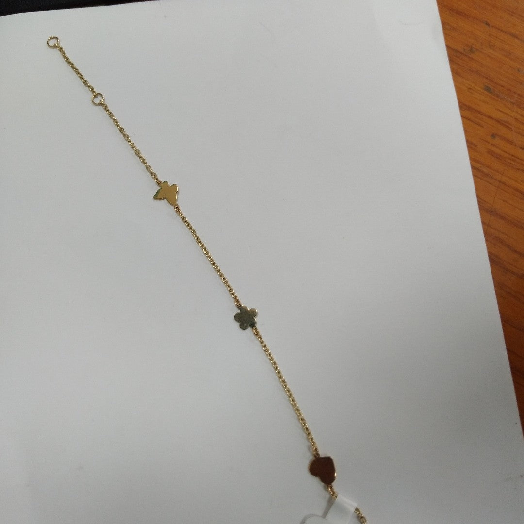 PULSERA ESPECIAL C FIGURAS 14K 18 CM 1.7 GR (NUEVO)