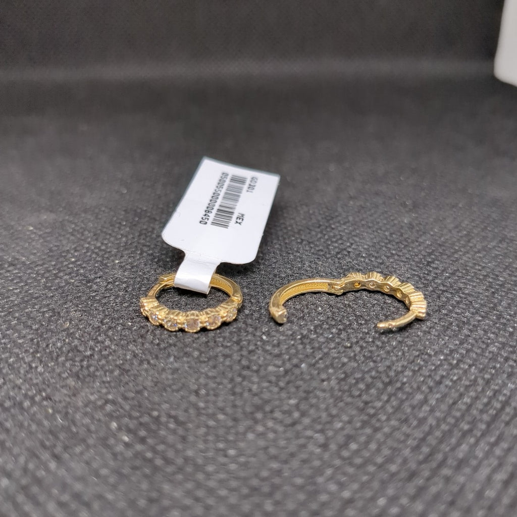 ARETES ARRACADA C CIRCONIAS 14K 2.1 GR (NUEVO)