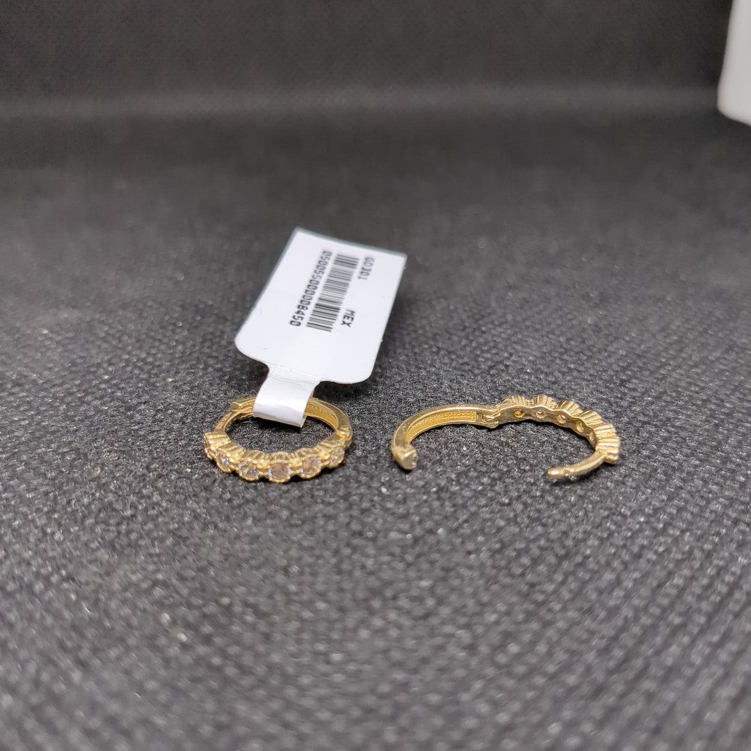 ARETES ARRACADA C CIRCONIAS 14K 2.1 GR (NUEVO)