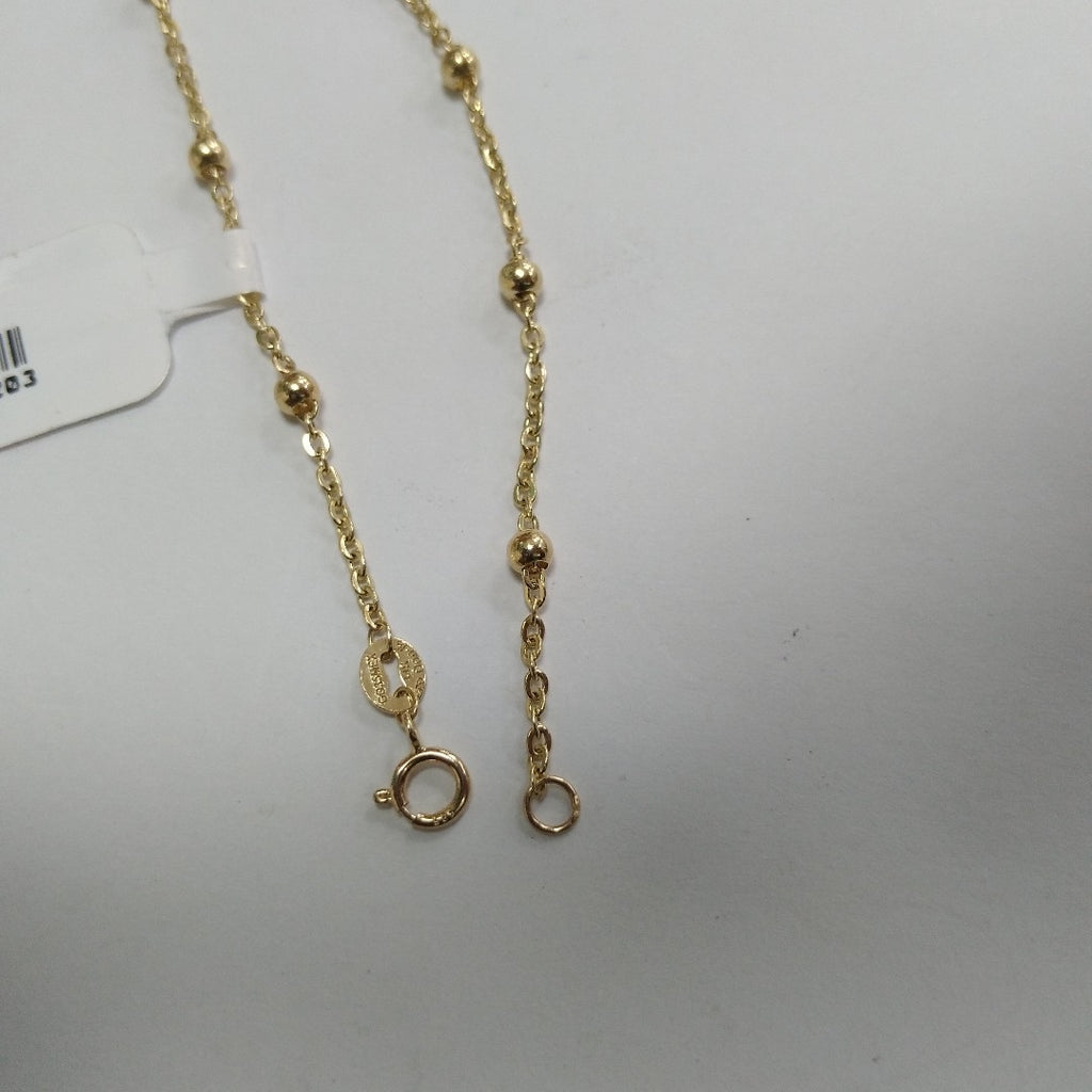 PULSERA TEJIDO ESPECIAL CON FLOR 14K 18 CM 1.6 GR (NUEVO)