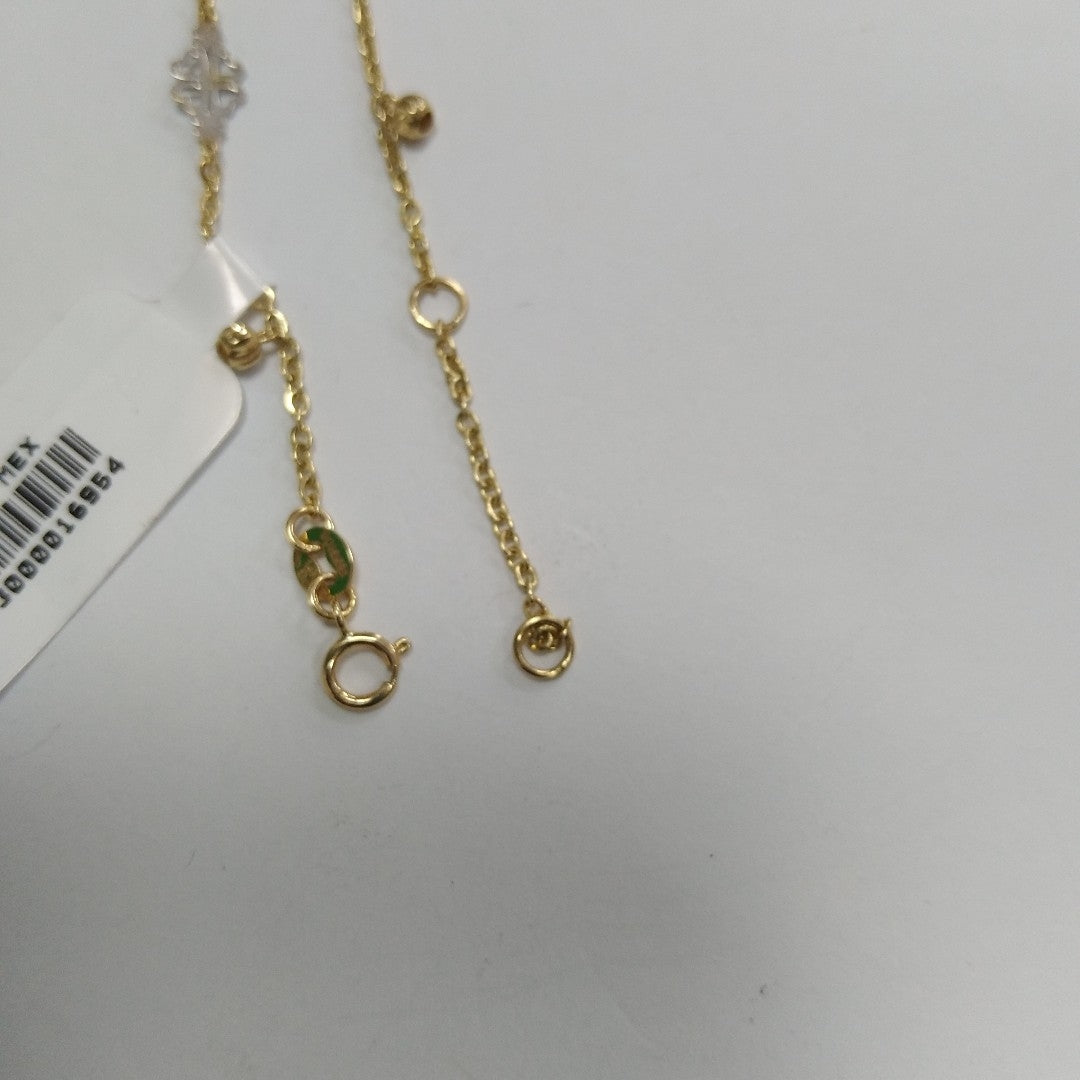 PULSERA ESPECIAL CON TREBOL 14K 18 CM 1.8 GR (NUEVO)