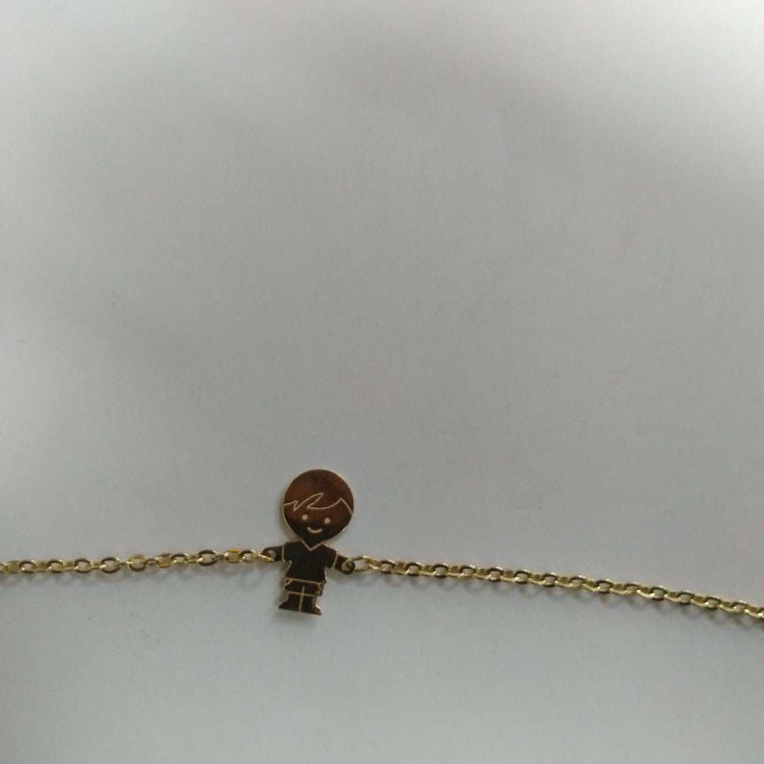 PULSERA TEJIDO ESPECIAL FIG NIÑO 14K 18 CM 1.4 GR (NUEVO)