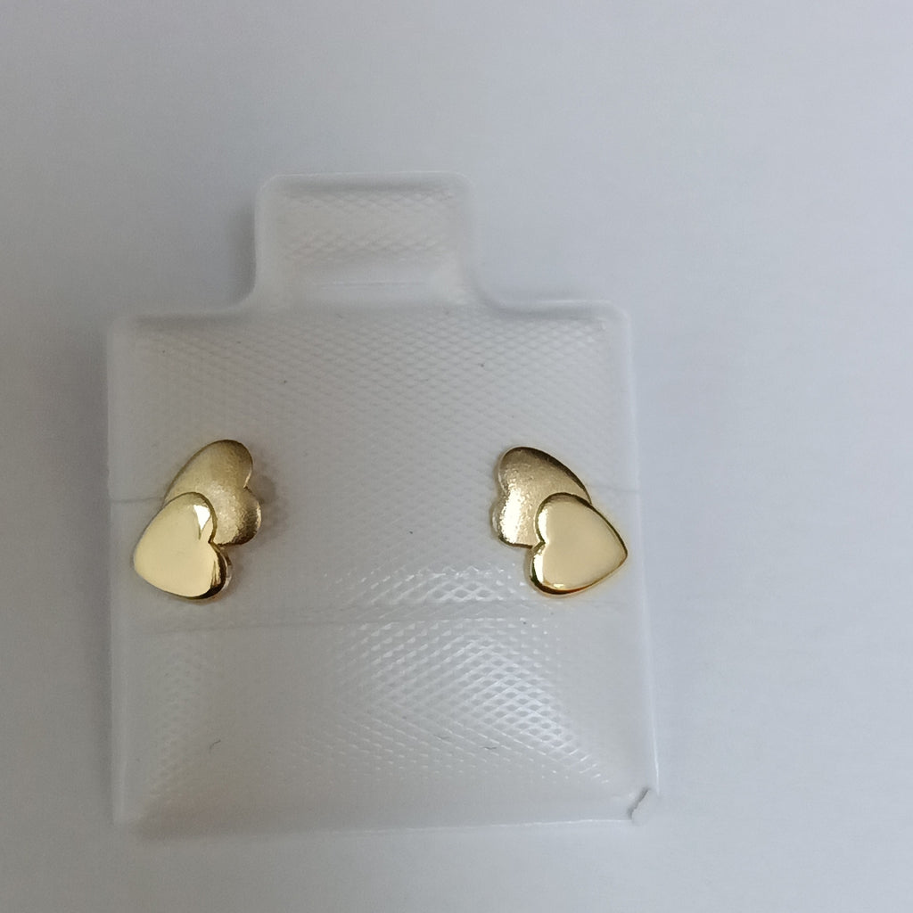 BROQUELES BROQUEL CORAZON DOBLE 14K 0.2171 GR (NUEVO)