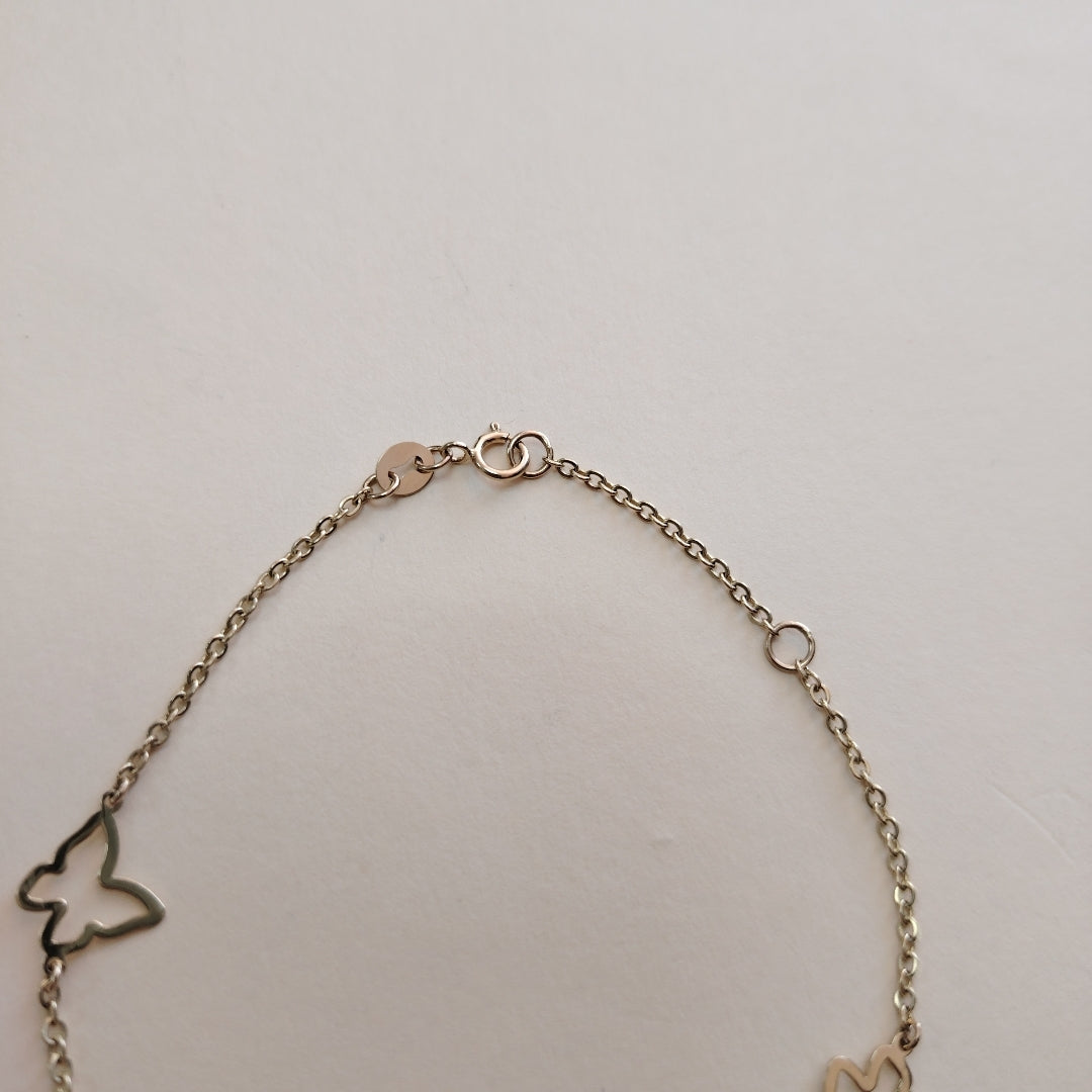 PULSERA ESPECIAL C MARIPOSAS 14K 18 CM 1.7 GR (NUEVO)