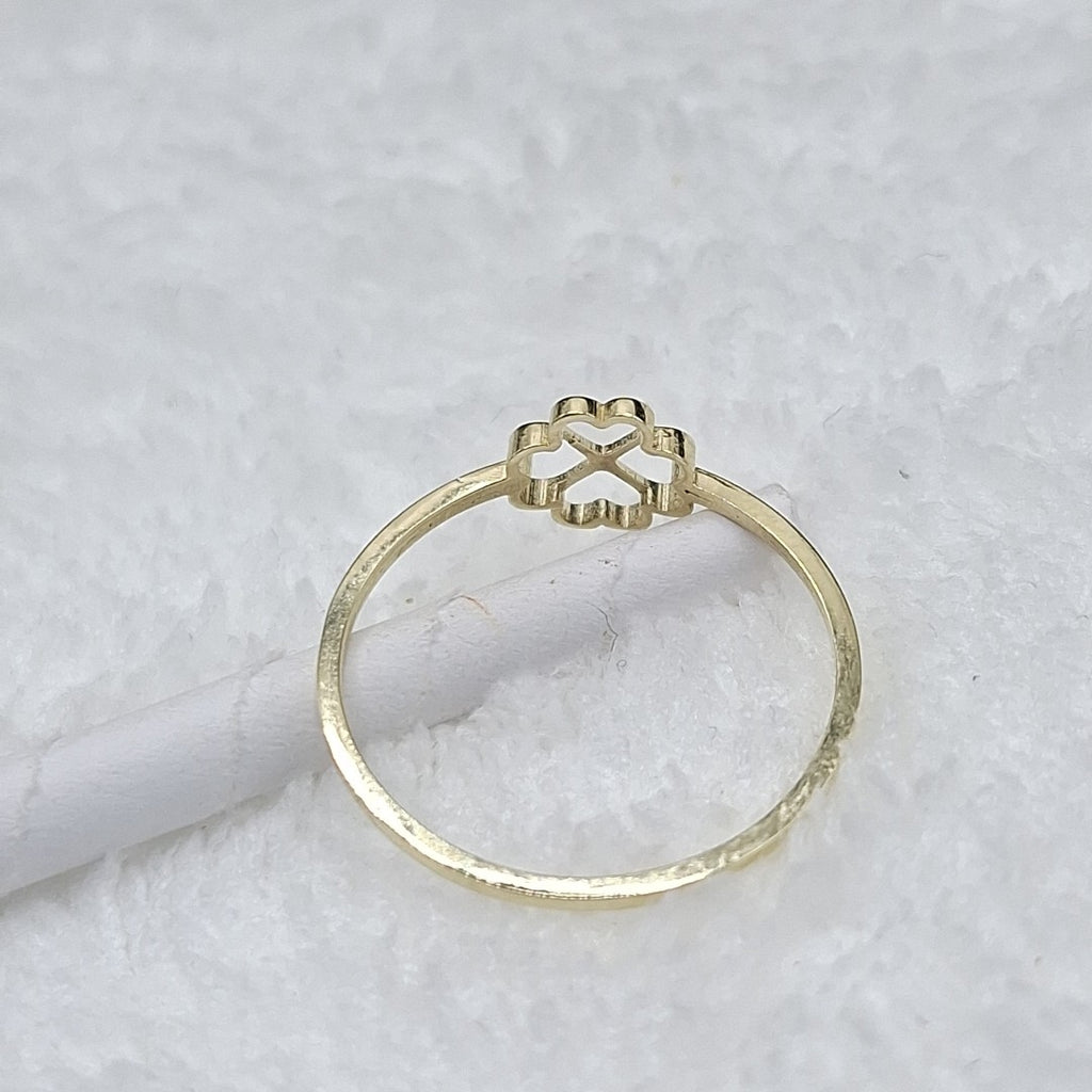 ANILLOS ANILLITO FIG TREBOL 4 HOJAS 10K TALLA 8 0.8 GR (NUEVO)
