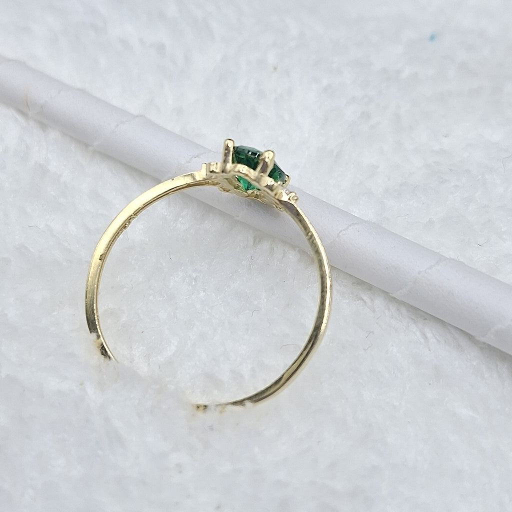 ANILLOS CON CIRCONIAS Y PIEDRA DE COLOR 14K TALLA 9 1.1 GR (NUEVO)