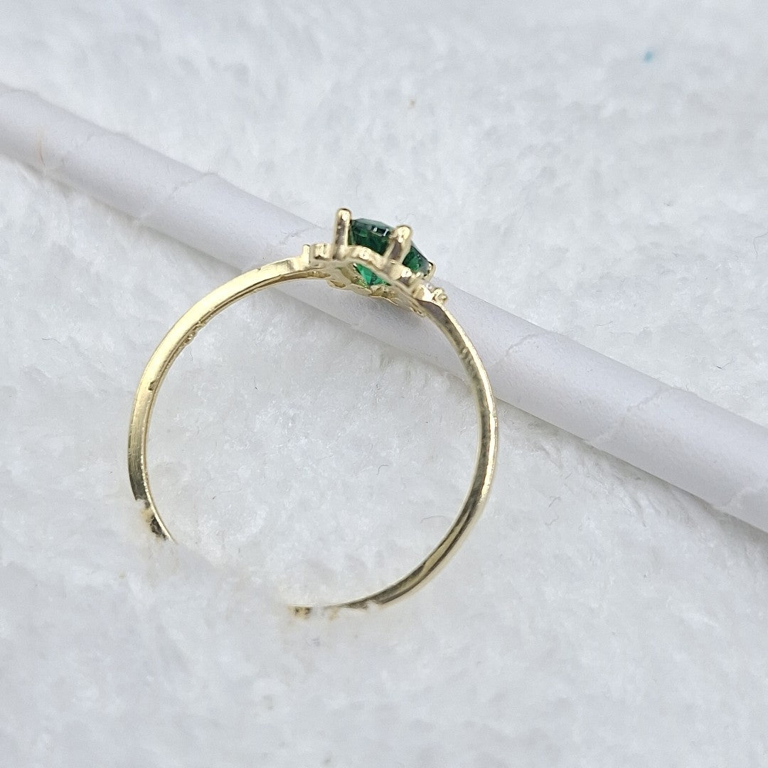 ANILLOS CON CIRCONIAS Y PIEDRA DE COLOR 14K TALLA 9 1.1 GR (NUEVO)