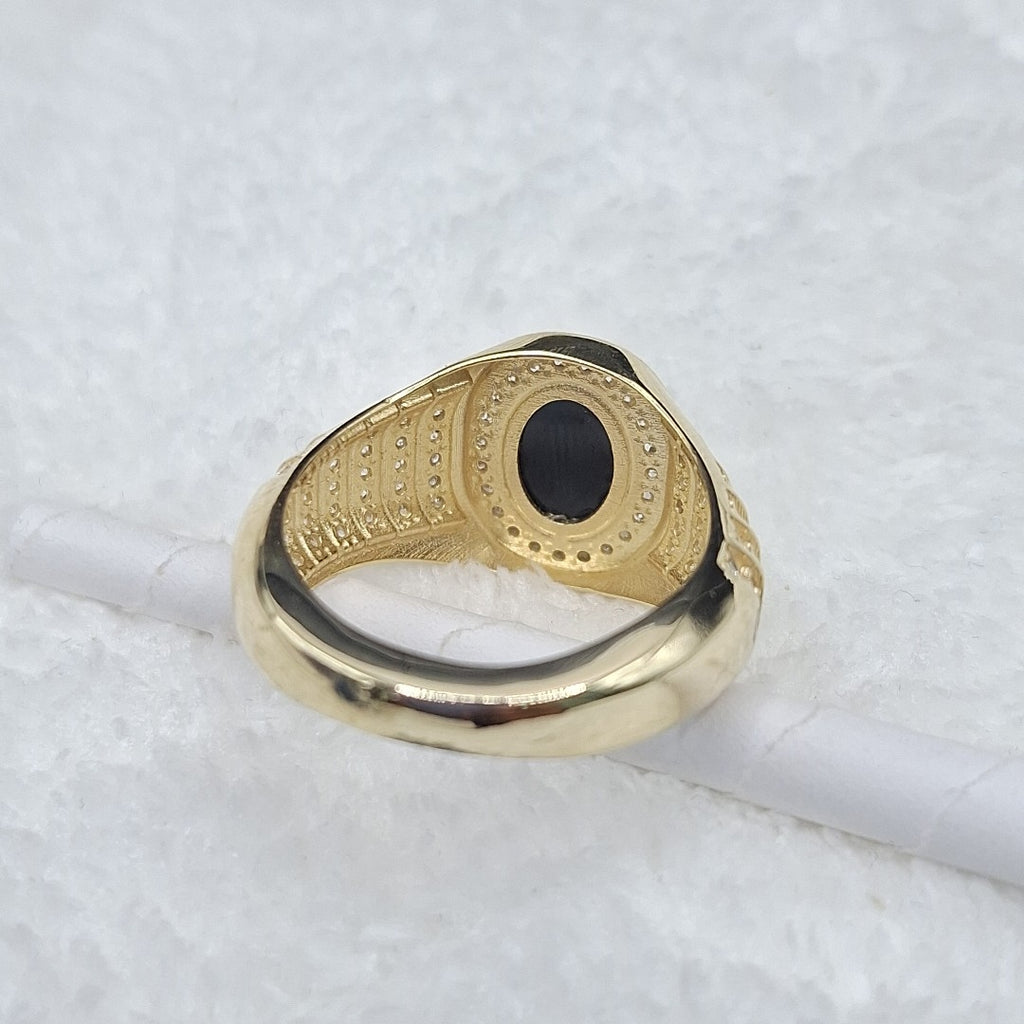 ANILLOS C ONIX Y CIRCONIAS 14K TALLA 9 4.4 GR (NUEVO)