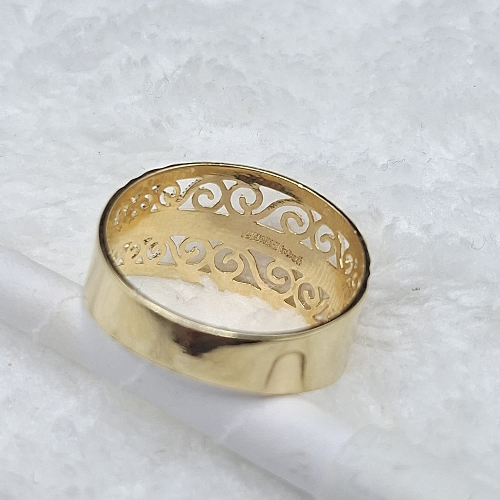 ANILLOS TIPO FILIGRANA COMBINADO 14K TALLA 8 2.7 GR (NUEVO)