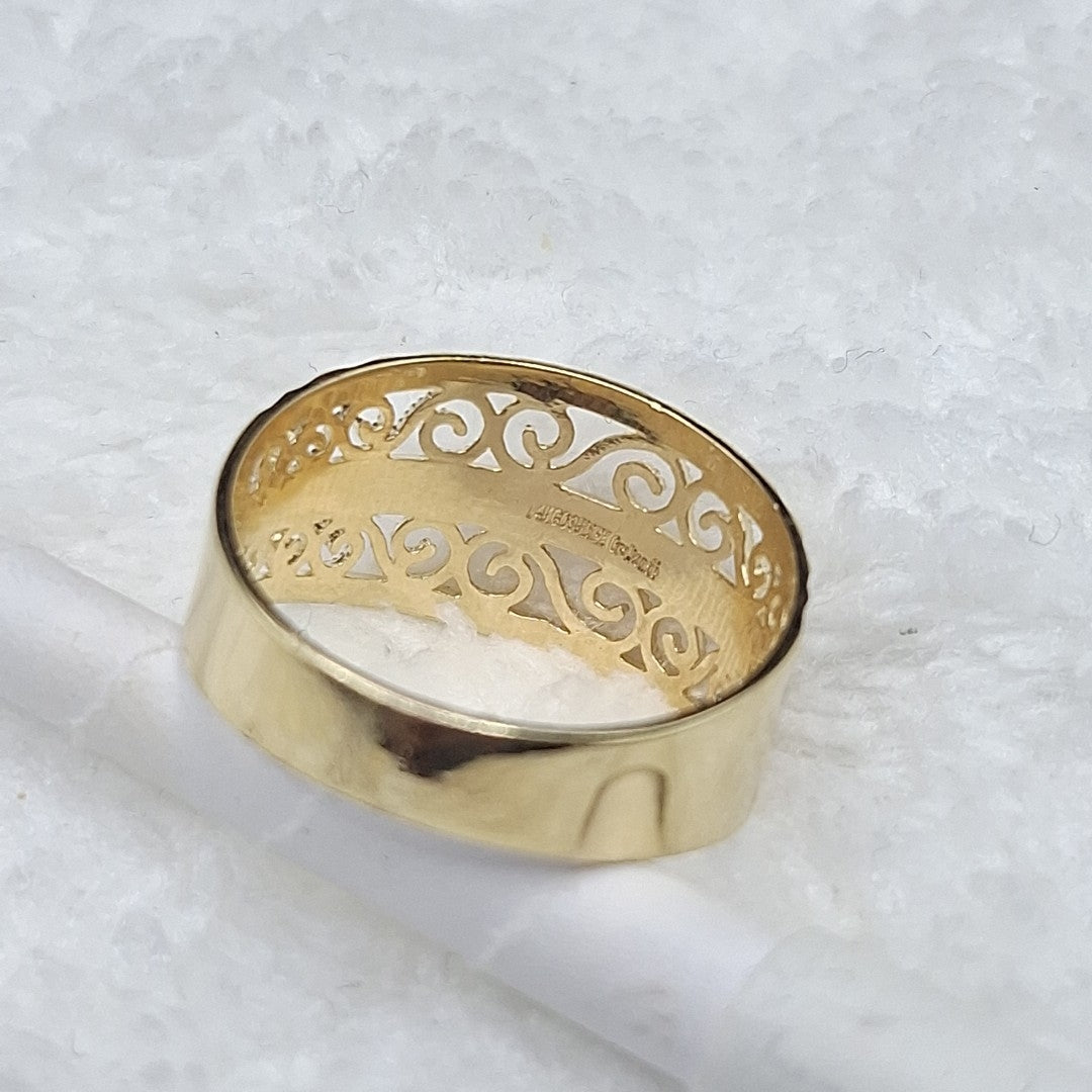 ANILLOS TIPO FILIGRANA COMBINADO 14K TALLA 8 2.7 GR (NUEVO)