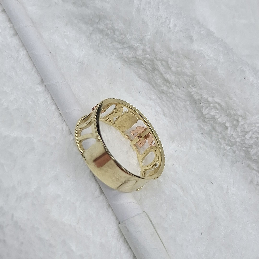 ANILLOS ARGOLLA DE LA SUERTE 10K TALLA 8 2.9 GR (NUEVO)