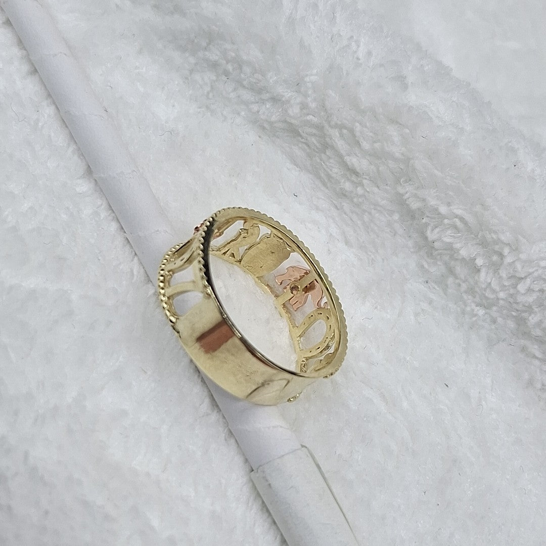 ANILLOS ARGOLLA DE LA SUERTE 10K TALLA 8 2.9 GR (NUEVO)