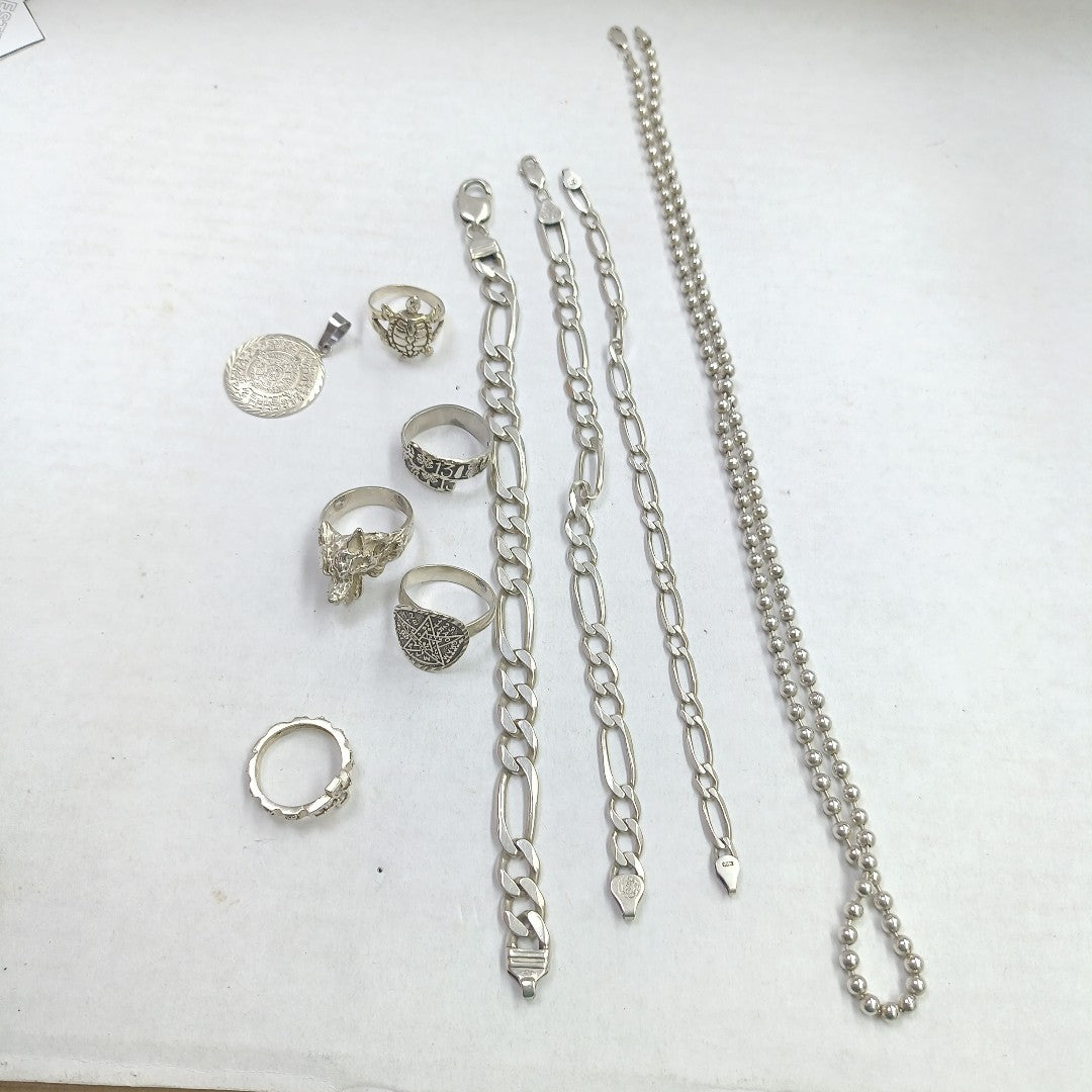 ANILLITO, ANILLO, CADENA, DIJE, PULSERA PLATA 98 GRMS (SEMINUEVO)