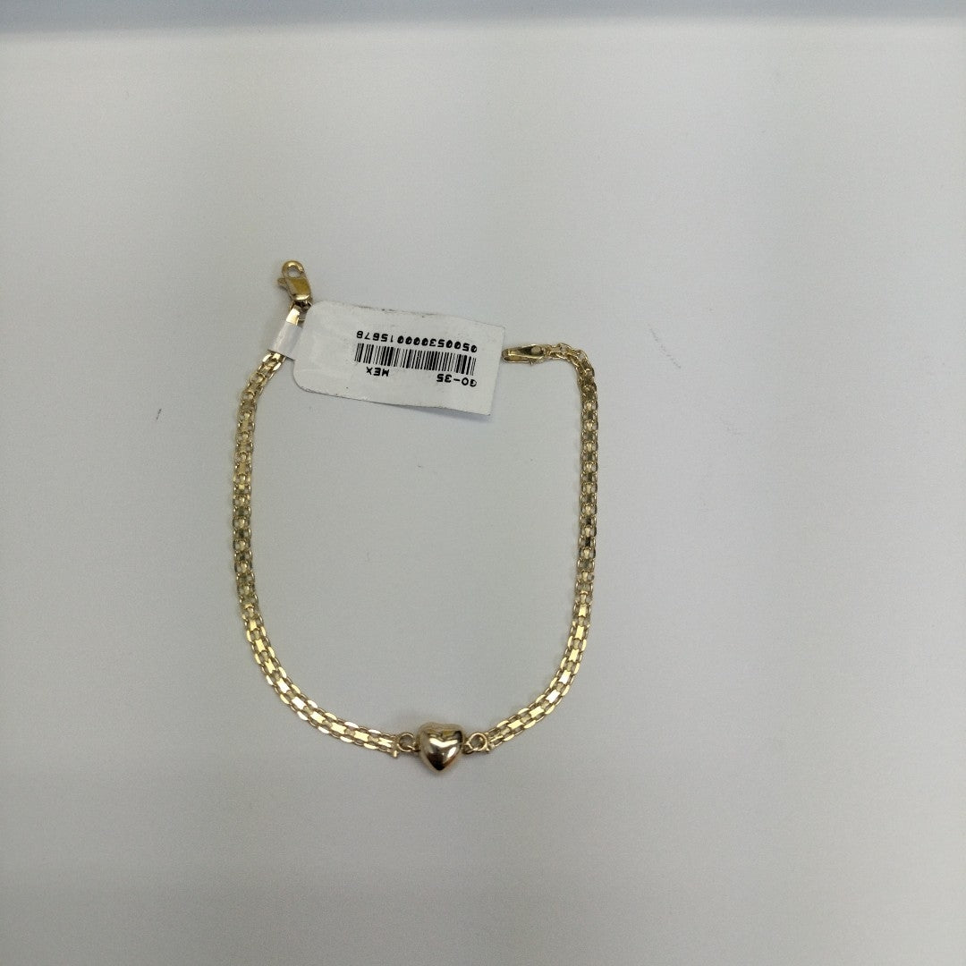 PULSERA ESPECIAL C CORAZON 14K 18 CM 2.7 GR (NUEVO)