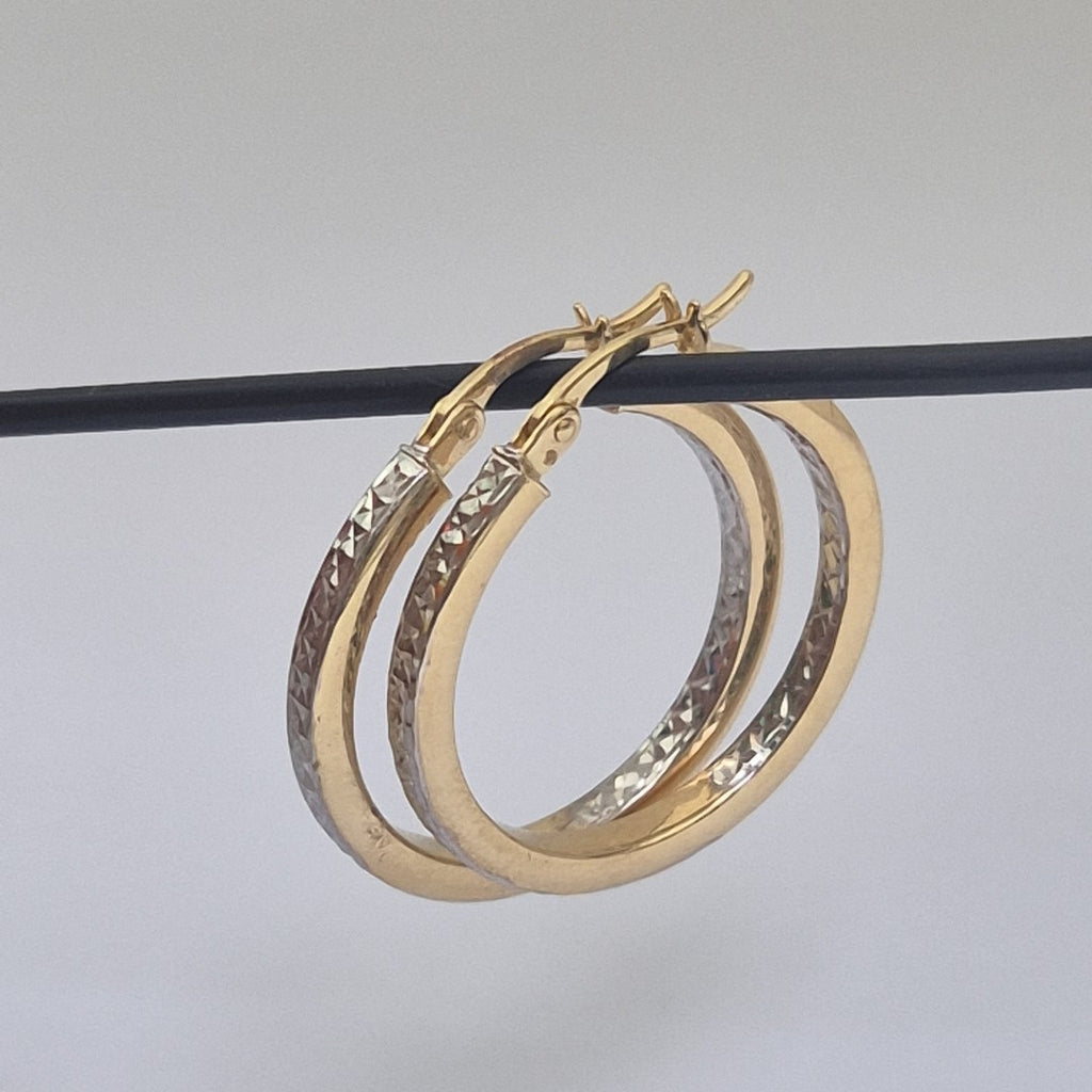 ARRACADAS PAR ORO, ORO COMBINADO 14 K 2.1 GRMS (SEMINUEVO)