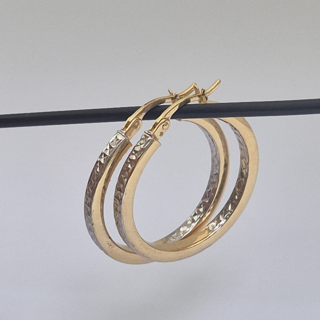 ARRACADAS PAR ORO, ORO COMBINADO 14 K 2.1 GRMS (SEMINUEVO)