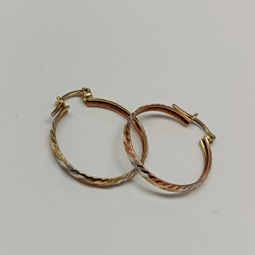ARRACADAS PAR ORO COMBINADO 14 K 2.2 GRMS (SEMINUEVO)