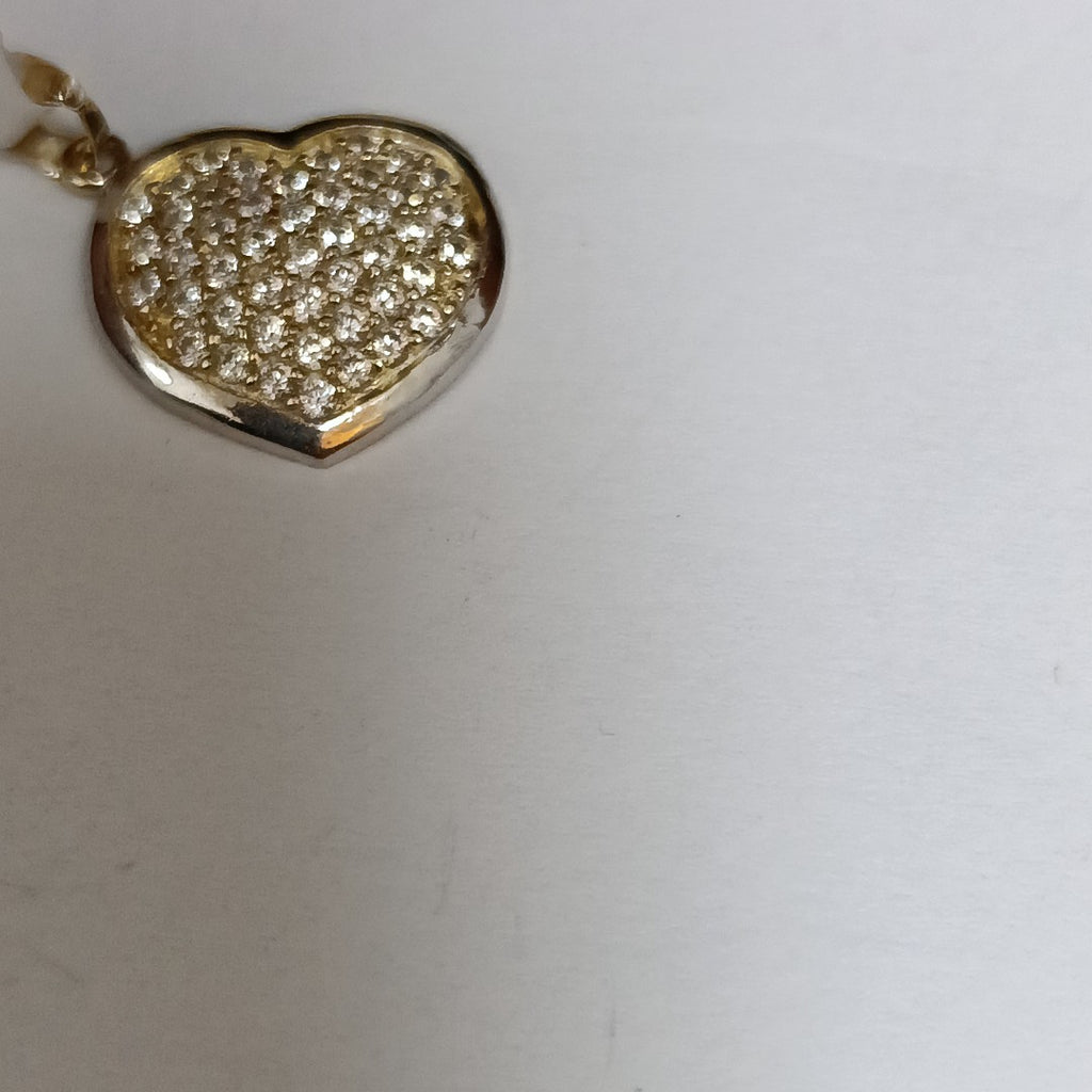 DIJE CORAZON CON CIRCONIAS 14K 1.8 GR (NUEVO)